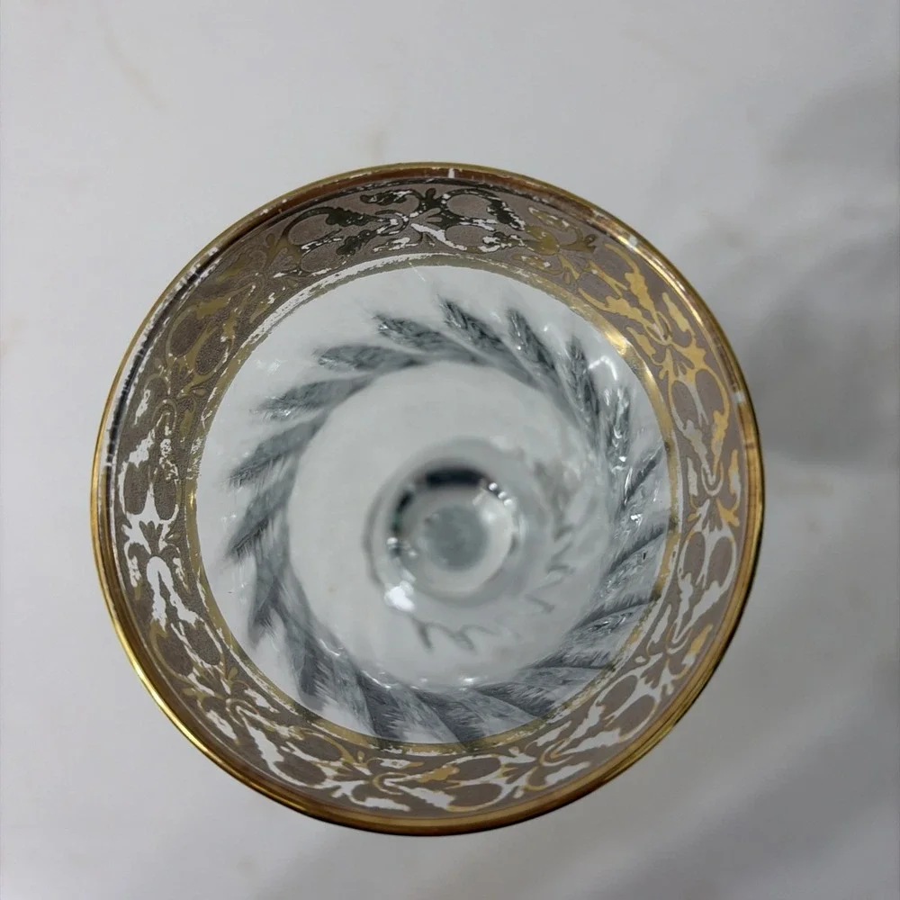 Set of 2 Tiffin-Franciscan MINTON Clear Pattern Cordial Glasses 4 1/8''